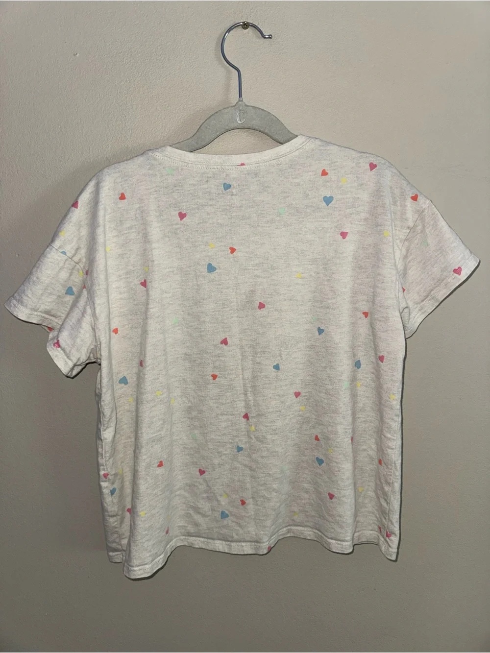 Carter's White Short-Sleeve Tee with Tiny Multicolor Hearts